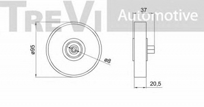 TREVI AUTOMOTIVE ta1052 -  Паразитный / ведущий ролик, поликлиновой ремень